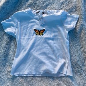 White Butterfly Brandy Melville top